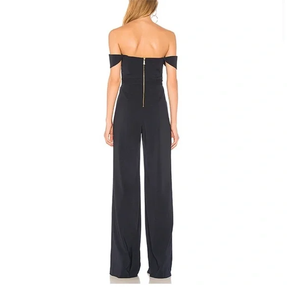 JAYGODFREY Off-Shoulder Black Jumpsuit